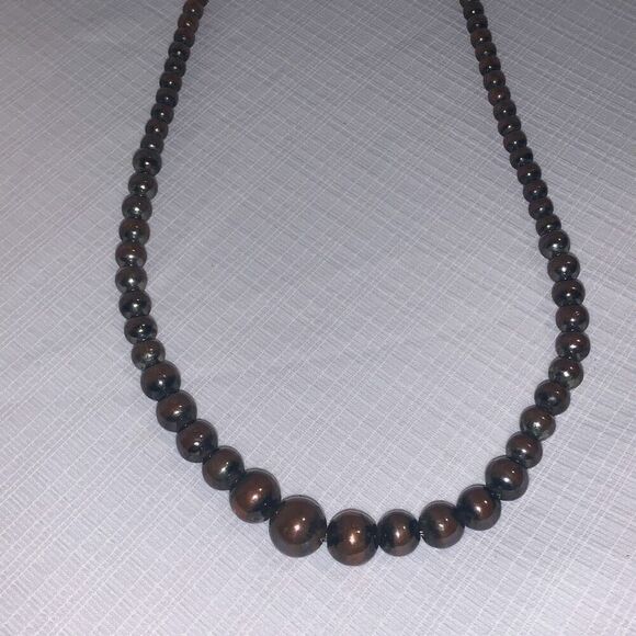 Vintage Korea Graduated Bronze Brass Beads on Chain Necklace 30” - Picture 7 of 10